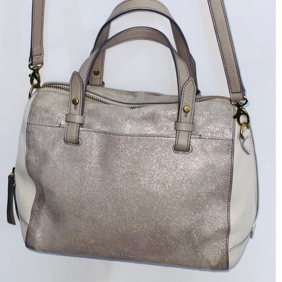 Fossil Sydney Crossbody Purse in Gold & Cream Leather - Picture 1 of 16